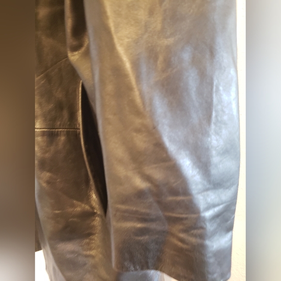 Leather Coat Banana Republic Size L Black - Picture 5 of 8